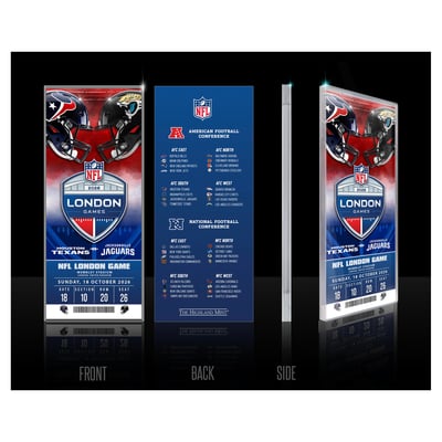Houston Texans vs. Jacksonville Jaguars Highland Mint London 2026 International Games Week Acrylic Ticket