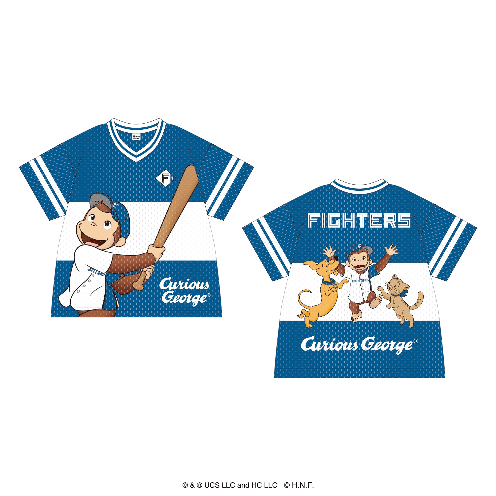 北海道日本ハムファイターズ ベースボールシャツ (kids) おさるの 