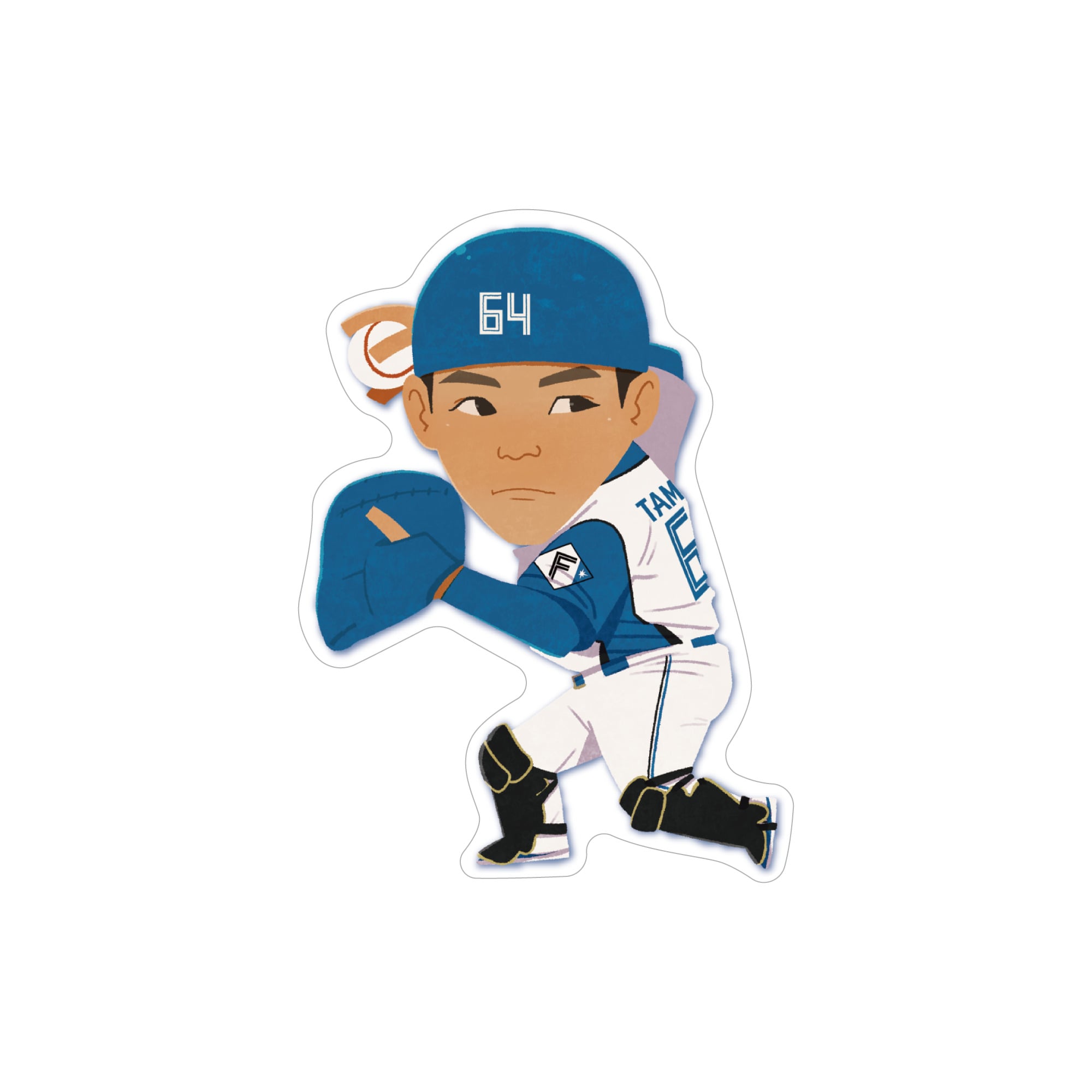 選手イラストステッカー 田宮 裕涼 ＃64