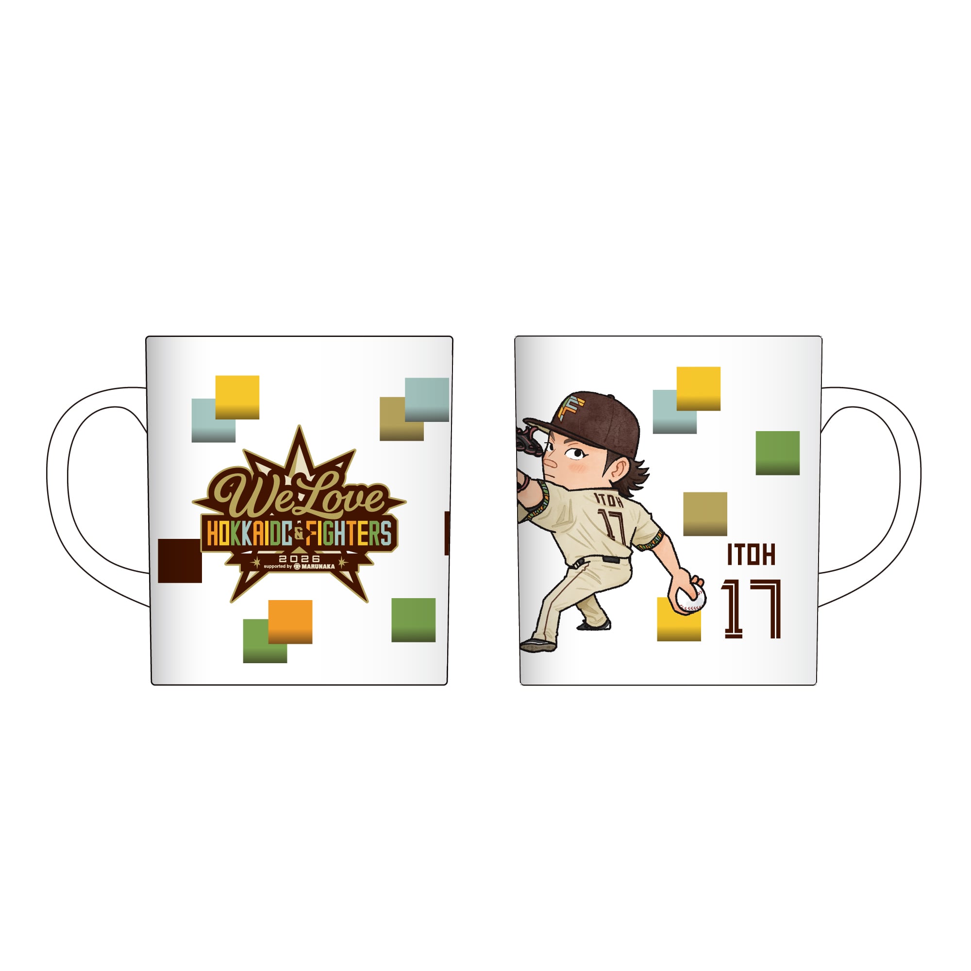 受注販売】WE LOVE HOKKAIDO & FIGHTERS 2026 イラストマグカップ 伊藤 