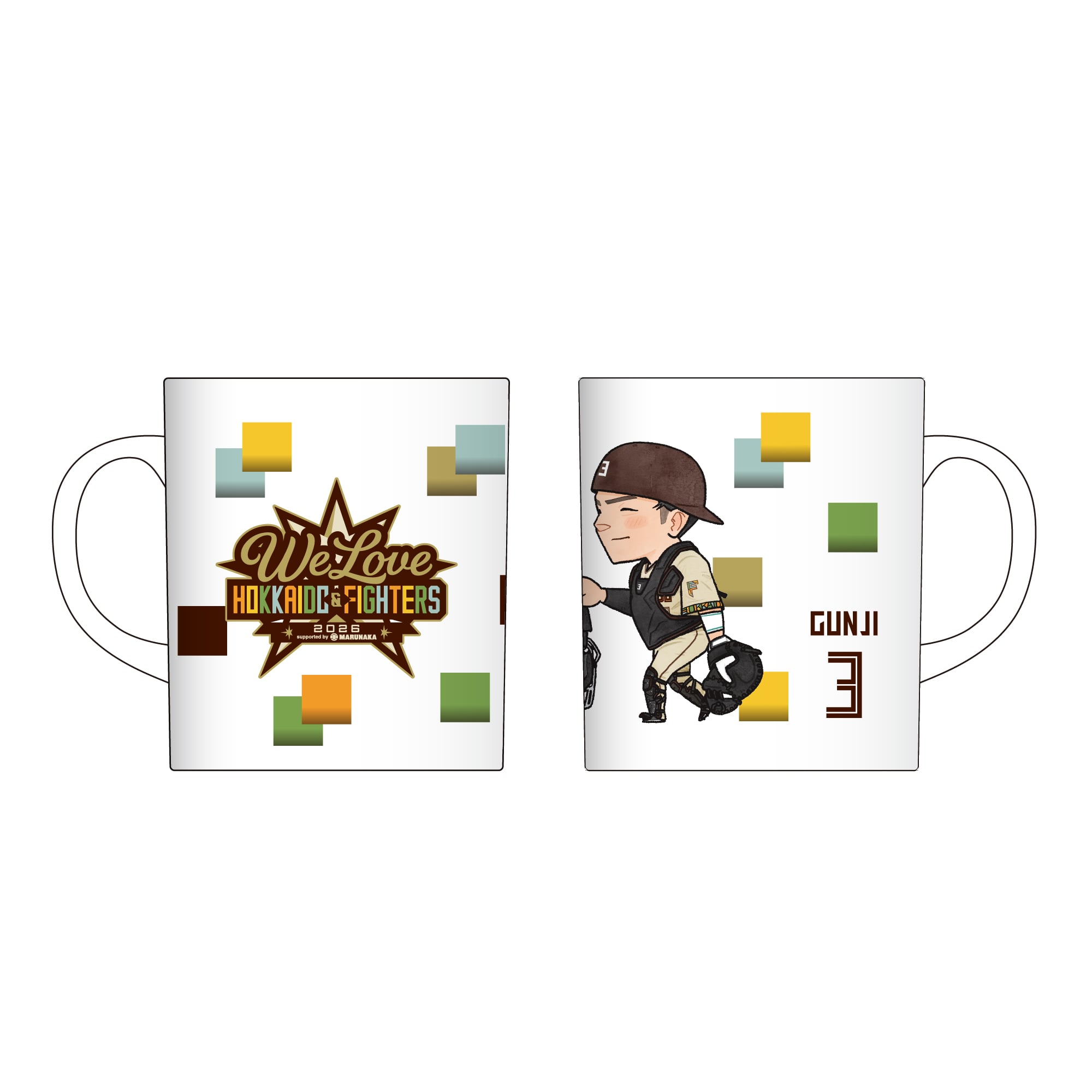 受注販売】WE LOVE HOKKAIDO & FIGHTERS 2026 イラストマグカップ 郡司 