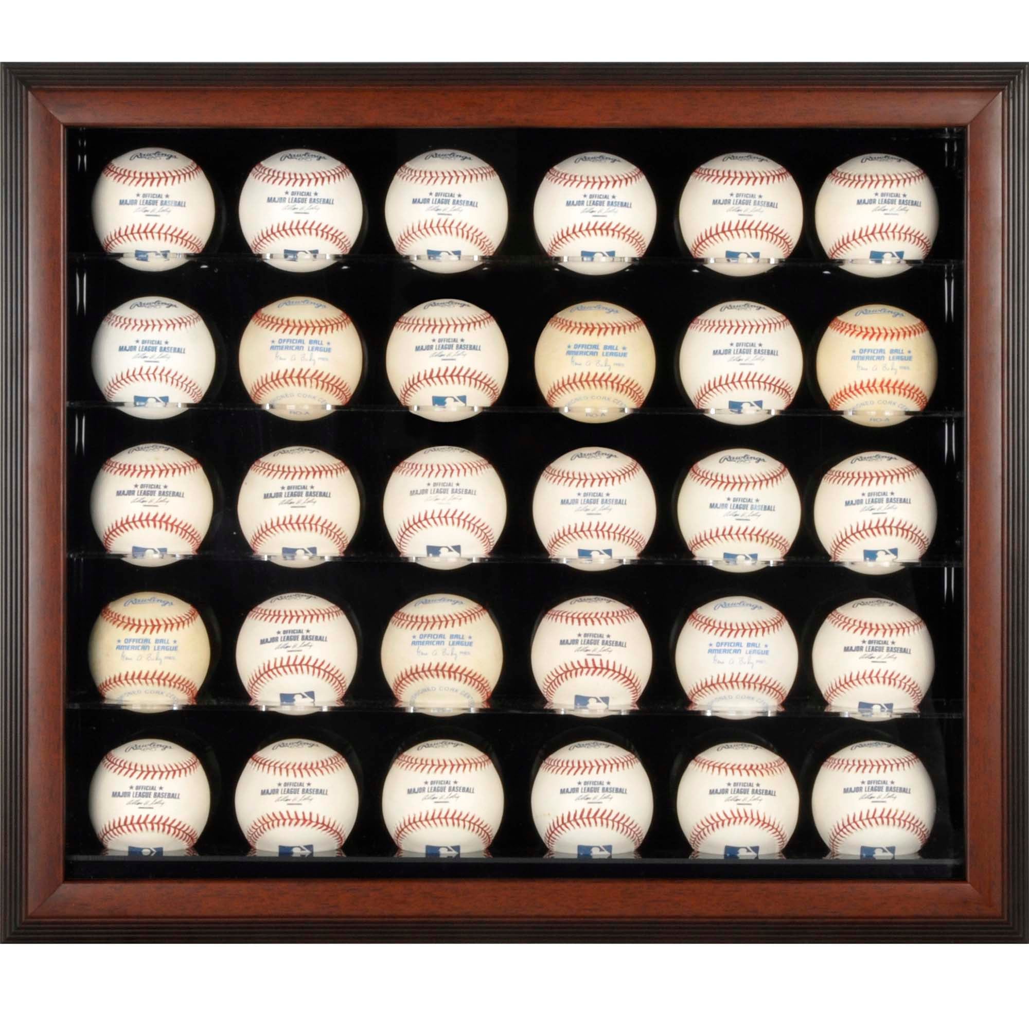 Brown Framed 30-Ball Display Case