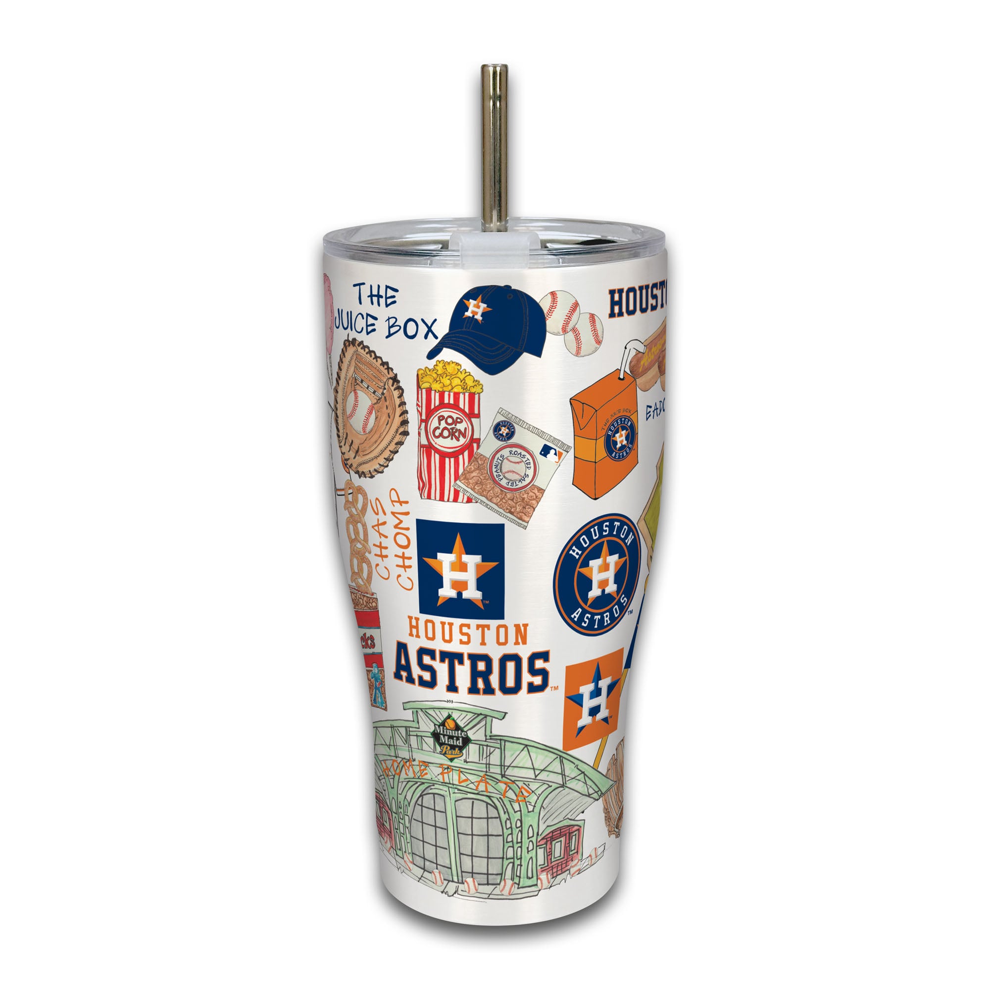 Gobelet isotherme Houston Astros en acier inoxydable de 887 ml (30 oz) avec icône