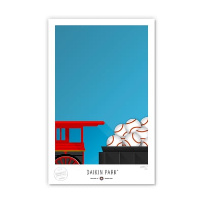  Houston Astros Limited Collector's Edition 17" x 26" Minimalist Stadium Art Print