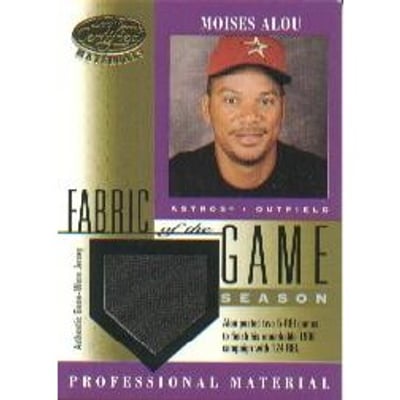 2001 Leaf Certified Materials Fabric of the Game #113SN Moises Alou/124