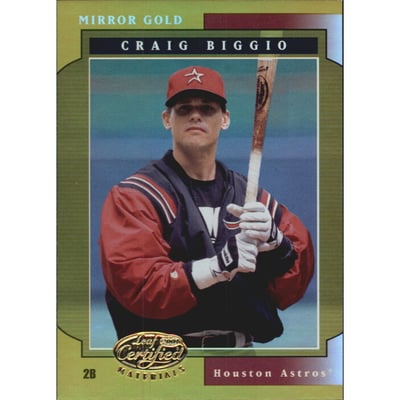 2001 Leaf Certified Materials Mirror Gold #81 Craig Biggio
