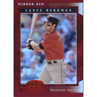 2001 Leaf Certified Materials Mirror Red #57 Lance Berkman