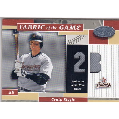2002 Leaf Certified Fabric of the Game #124PS Craig Biggio/50