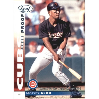 2002 Leaf Press Proofs Platinum #116 Moises Alou