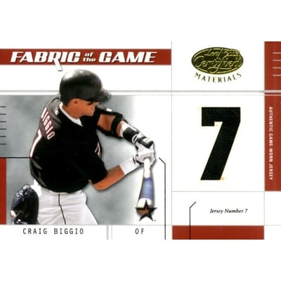 2003 Leaf Certified Materials Fabric of the Game #32JN Craig Biggio JN/7