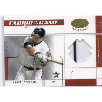 2003 Leaf Certified Materials Fabric of the Game #58BA Lance Berkman BA/100