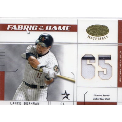 2003 Leaf Certified Materials Fabric of the Game #58DY Lance Berkman DY/65