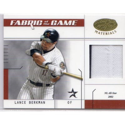 2003 Leaf Certified Materials Fabric of the Game #58IN Lance Berkman IN/50