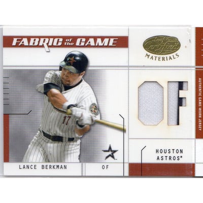 2003 Leaf Certified Materials Fabric of the Game #58PS Lance Berkman PS/50