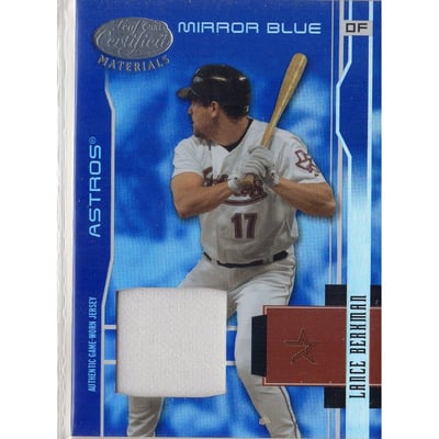 2003 Leaf Certified Materials Mirror Blue Materials #76 Lance Berkman Jsy/100