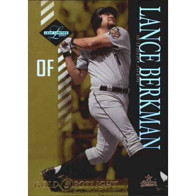 2003 Leaf Limited Gold Spotlight #147 Lance Berkman Socks