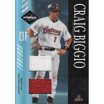 2003 Leaf Limited Threads Double #12 Craig Biggio H Hat-Jsy/25