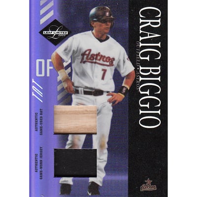 2003 Leaf Limited TNT Prime #12 Craig Biggio H Bat-Jsy