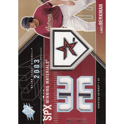 2003 SPx Winning Materials 250 #LB1A Lance Berkman Logo