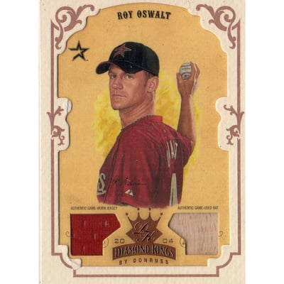 2004 Diamond Kings DK Materials Framed Bronze #134 Roy Oswalt Bat-Jsy/100