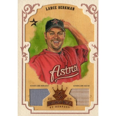 2004 Diamond Kings DK Materials Framed Bronze #45 Lance Berkman Bat-Jsy/100