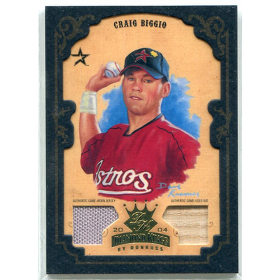 2004 Diamond Kings DK Materials Framed Gold #125 Craig Biggio Bat-Jsy/10