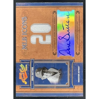 2004 Playoff Prime Cuts II MLB Icons Material Number #MLB-40 Don Sutton Auto /20
