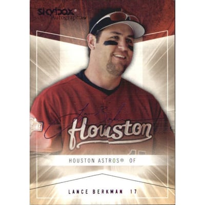 2005 SkyBox Autographics Royal Insignia #27 Lance Berkman