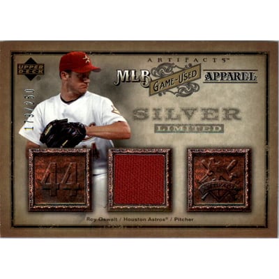 2006 Artifacts MLB Game-Used Apparel Silver Limited #RO Roy Oswalt Jsy/250