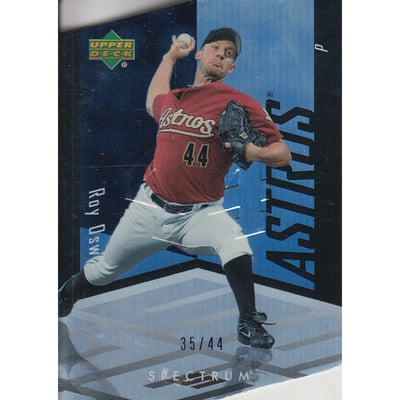 2007 Upper Deck Spectrum Die Cut Blue Jersey Number #69 Roy Oswalt/17