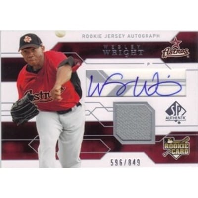 2008 SP Authentic #159 Wesley Wright Jsy AU/849 RC