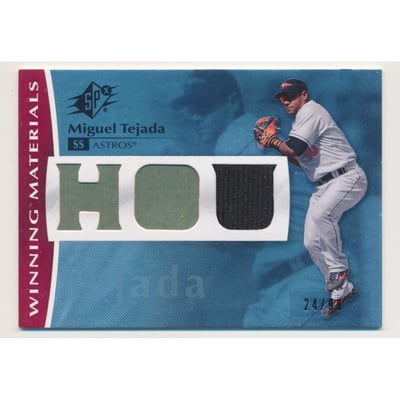 2008 SPx Winning Materials Team Initials 99 #TE Miguel Tejada