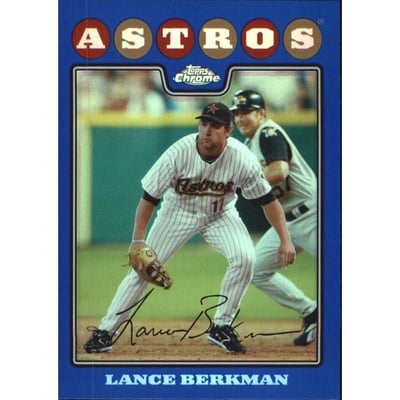 2008 Topps Chrome Blue Refractors #100 Lance Berkman