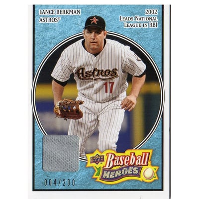2008 Upper Deck Heroes Jersey Light Blue #74 Lance Berkman