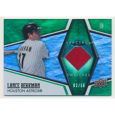 2008 Upper Deck Spectrum Spectrum Swatches Green #LB Lance Berkman
