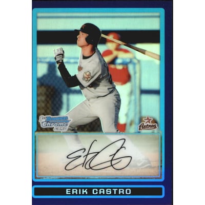 2009 Bowman Chrome Draft Prospects Purple Refractors #BDPP28 Erik Castro