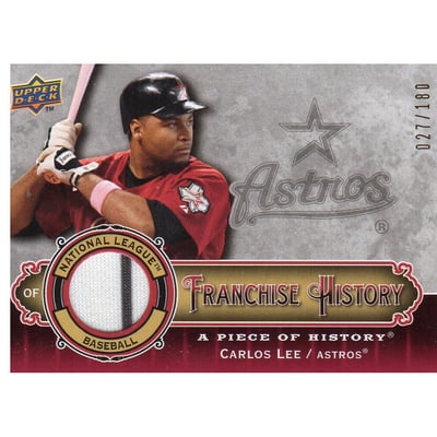 2009 UD A Piece of History Franchise History Jersey Red #FHCL Carlos Lee