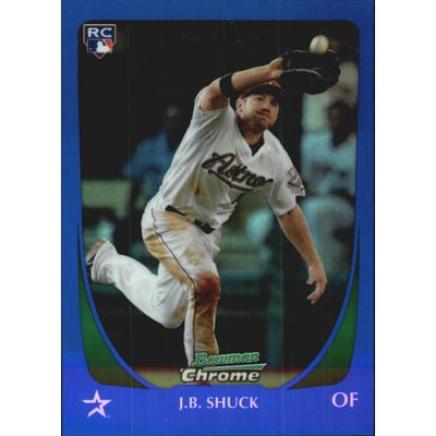 2011 Bowman Chrome Draft Blue Refractors #106 J.B. Shuck