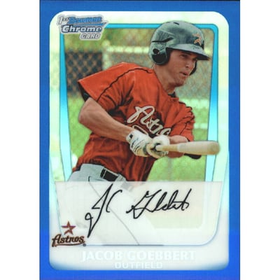 2011 Bowman Chrome Prospects Blue Refractors #BCP65 Jacob Goebbert