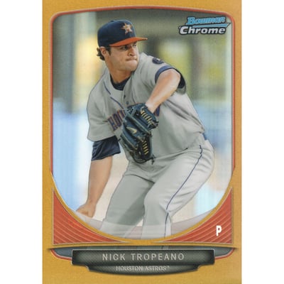2013 Bowman Chrome Mini Gold Refractors #218 Nick Tropeano