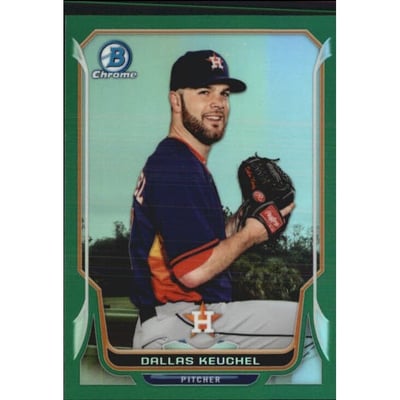 2014 Bowman Chrome Green Refractors #211 Dallas Keuchel