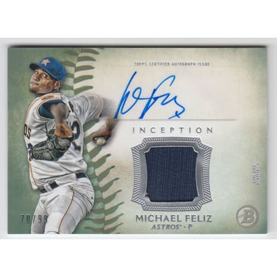 2015 Bowman Inception Relic Autographs Green #IARMF Michael Feliz