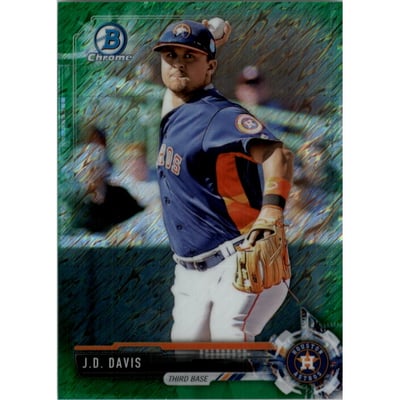 2017 Bowman Chrome Prospects Green Shimmer Refractors #BCP81 J.D. Davis