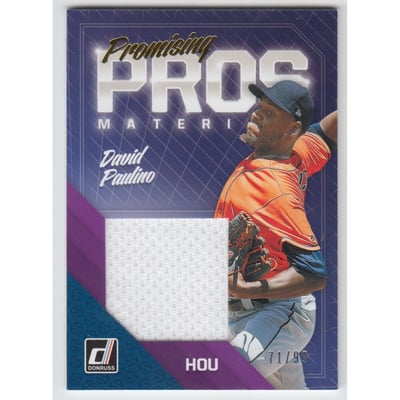 2018 Donruss Promising Pros Materials Gold #PPMDP David Paulino