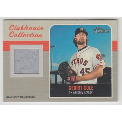 2019 Topps Heritage Clubhouse Collection Relics #CCRGC Gerrit Cole HN