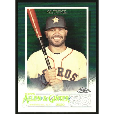 2020 Topps Allen and Ginter Chrome Green Refractors #127 Jose Altuve