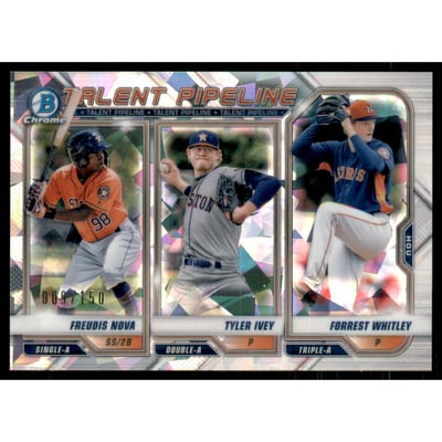 2021 Bowman Chrome Talent Pipeline Atomic Refractors #TPHOU Tyler Ivey/Freudis Nova/Forrest Whitley