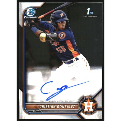 2022 Bowman Chrome Prospect Autographs #CPACG Cristian Gonzalez