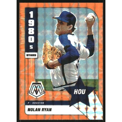 2022 Panini Mosaic Mosaic Reactive Orange #290 Nolan Ryan 80s