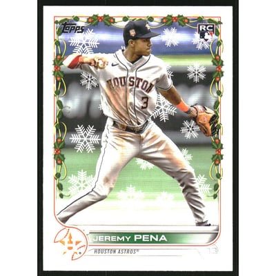 2022 Topps Holiday Photo Variations #HW129 Jeremy Pena/candy cane sleeve